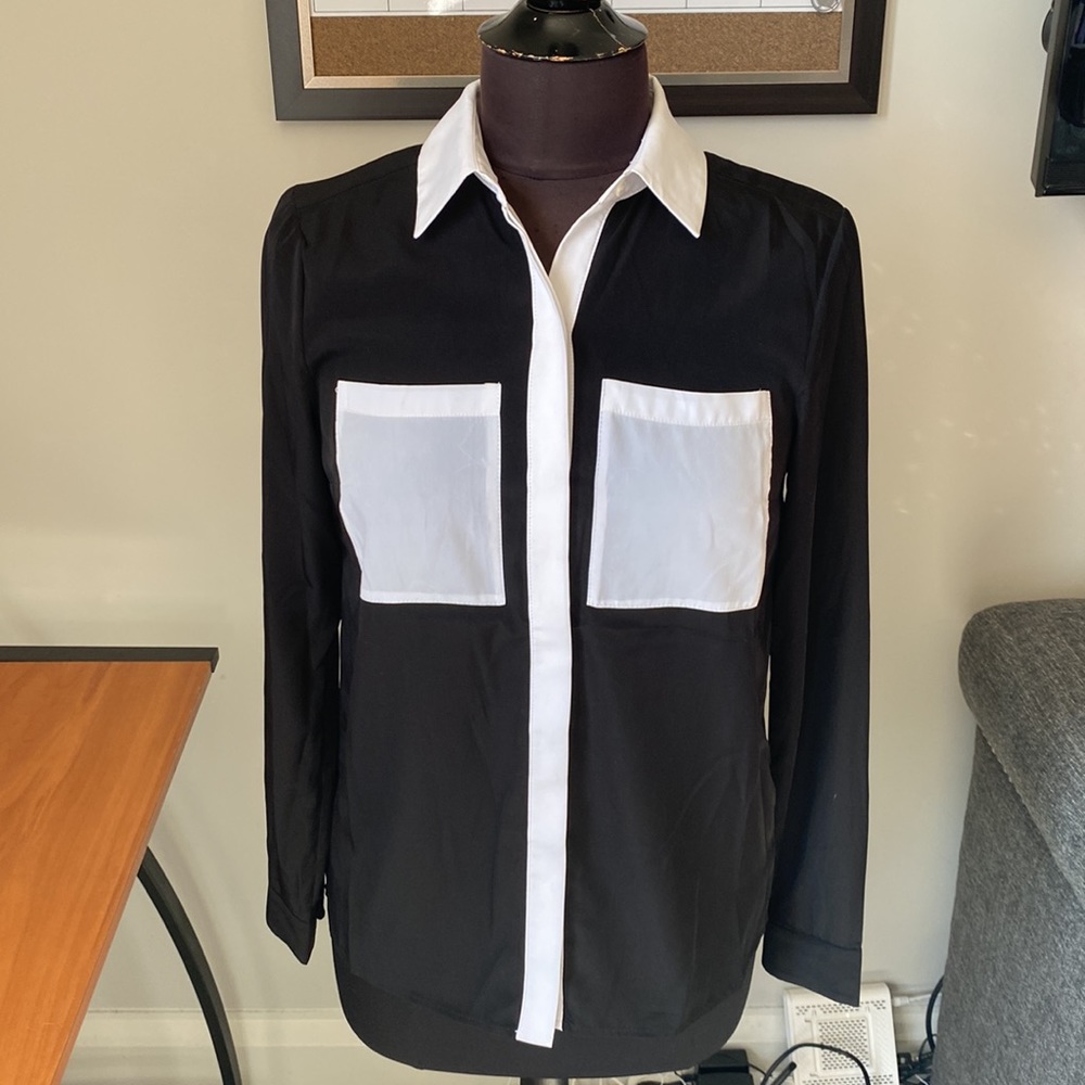 Michael Kors Black and White Button Up Shirt